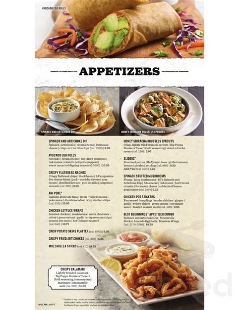 1,200 to 1,400 calories a day is used for general nutrition advice for. . Bj brewhouse menu